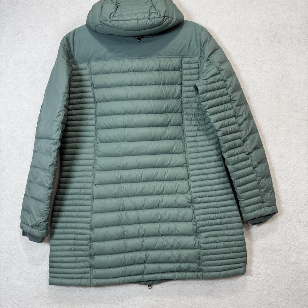Kuhl Coat Womens XL Green Hooded Down Puffer Quilted Long Parka Lightweight - Picture 5 of 13